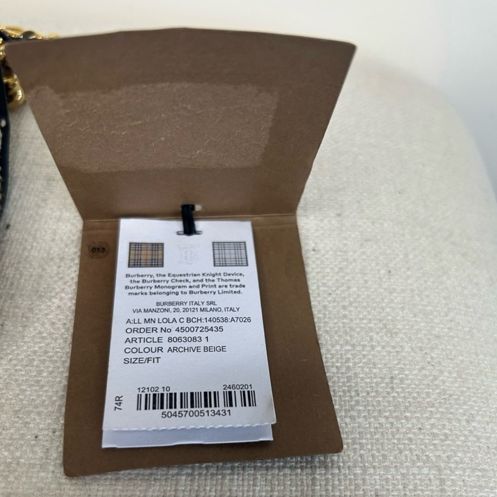 NWT‎ Burberry Mini Boucle Lola Crossbody Bag with box and dust bag - Picture 16 of 16